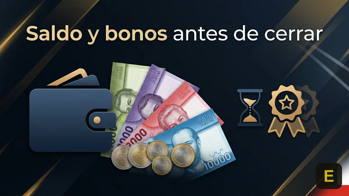 Ilustración de saldo, bonos y plazos antes de cerrar una cuenta en Ecuabet Chile