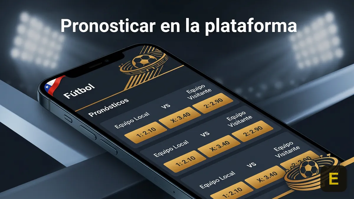 Pantalla de pronósticos deportivos donde se puede apostar en la LigaPro Ecuador desde Chile